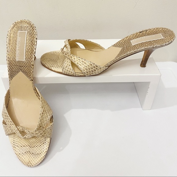 Michael Kors Collection Italy Python Snakeskin Mules Slides Sandals 39 40 9 - Picture 6 of 11